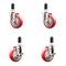 Service Caster 4 Inch 316SS Red Poly Swivel 1-1/4 Inch Expanding Stem Caster Brake SCC, 2PK SS316EX20S414-PPUB-RED-2-TLB-2-114 - alternate 1